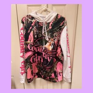Pink and White Country Girl Hoodie
